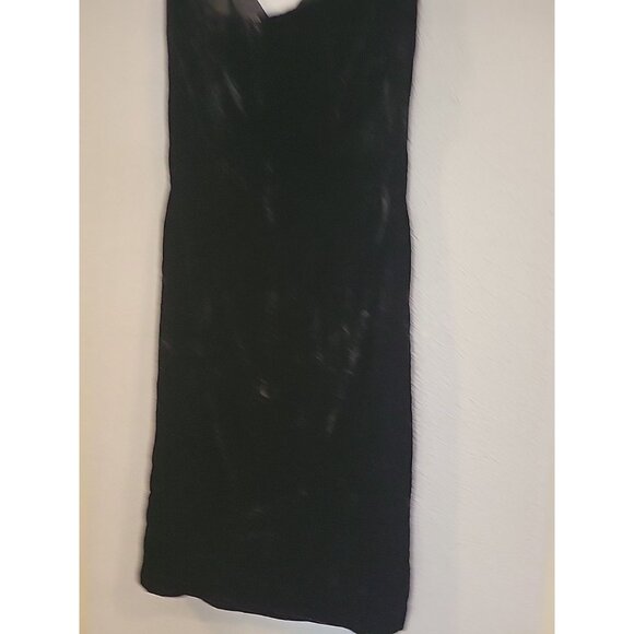 Vintage Scott McClintock Strapless Dress Black Crushed‎ Velvet Size 8 Midi - Picture 3 of 4